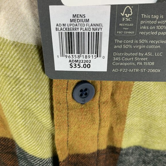 Alpine Design Shirt Men's Medium Multicolor Plaid Cotton Flannel Button-Up 7002 - Picture 3 of 8